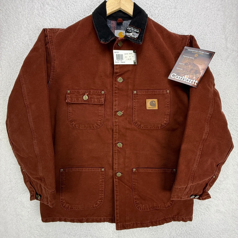 Carhartt Chore Coat Blanket Lined Mens Medium C02 CLY Clay Red NWT NOS